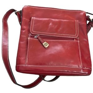 Giani Bernini Red Italian Leather Crossbody